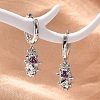 Brass Cubic Zirconia Hoop Earrings EJEW-Q015-01P-5