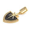 Rack Plating Brass Micro Pave Clear Cubic Zirconia North Star European Dangle Charms KK-U035-17G-02-2