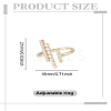 1Pc Brass Micro Pave Clear Cubic Zirconia Cuff Rings for Women KK-LP0004-73-2
