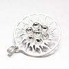 Chakra Jewelry Brass Gemstone Flat Round Pendants X-KK-J298-13-NR-2
