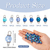 70Pcs 7 Colors Glass Pearl Round Connector Charms PALLOY-TA00265-4