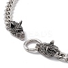 201 Stainless Steel Curb Chains Necklace with Wolf Clasps for Men Women NJEW-E155-07P-1-3
