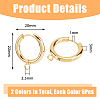 12Pcs 2 Colors 201 Stainless Steel Huggie Hoop Earring Findings STAS-DC0015-45-2