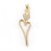 Rack Plating Brass Micro Pave Cubic Zirconia Pendants ZIRC-F129-38G-1