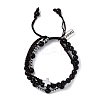 Adjustable Natural Obsidian & Hematite Braided Bead Bracelets BJEW-U035-01A-4