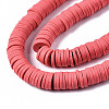 Flat Round Handmade Polymer Clay Beads CLAY-R067-10mm-14-4