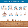 50Pcs 5 Style 304 Stainless Steel Bead Cap Pendant Bails STAS-CD0001-16-3