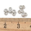 Rack Plating Brass Clear Cubic Zirconia Triple Flat Round Chandelier Component Links KK-L224-091P-3