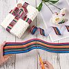 2Rolls 2 Styles Stripe Pattern Printed Polyester Grosgrain Ribbon OCOR-TA0001-37K-5