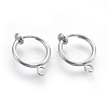 Brass Clip-on Hoop Earrings X-KK-L169-06P-2