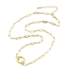 Brass Ring Link Paperclip Chain Necklaces NJEW-A042-05G-4