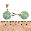 Natural Green Aventurine Donut Pendant Decorations G-P537-04G-05-3