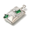 Brass Micro Pave Cubic Zirconia Pendants KK-K389-038P-2