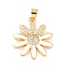 Real 18K Gold Plated Brass Micro Pave Cubic Zirconia Pendants ZIRC-L100-087G-01-2