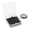 100Pcs 8mm Natural Black Stone(Natural Black Glass) Round Beads DIY-LS0002-15-7