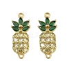Brass Pave Clear and Green Cubic Zirconia Pineapple Links KK-I358-030G-1