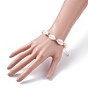 Natural Cowrie Shell Braided Bead Bracelet for Women BJEW-TA00044-01-3