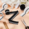 4Pcs 2 Colors 95% Elastic Fiber & 5% Spandex Stripe Pattern Polyester Ribbing Fabric for Cuffs OCOR-BC0006-50-5