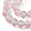 Transparent Crackle Baking Painted Glass Beads Strands DGLA-T003-01B-13-3