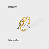 Fashionable Stainless Steel Clear Cubic Zirconia Hollow Rectangle Cuff Rings for Women LS-XE1808-6