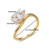 Brass Pave Single Cubic Zirconia Finger Rings for Women LS-ZK8046-3-1