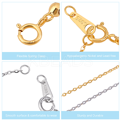4Pcs 2 Colors 925 Sterling Silver Chain Extenders STER-HY0001-04-1