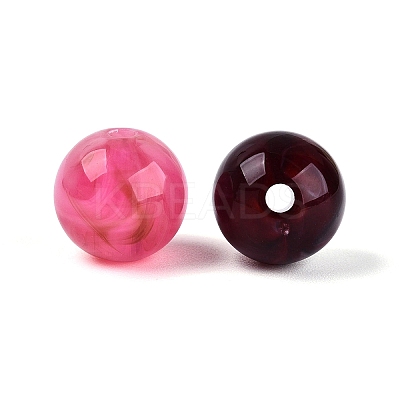 Two Tone Opaque Acrylic Beads OACR-Q205-05A-1