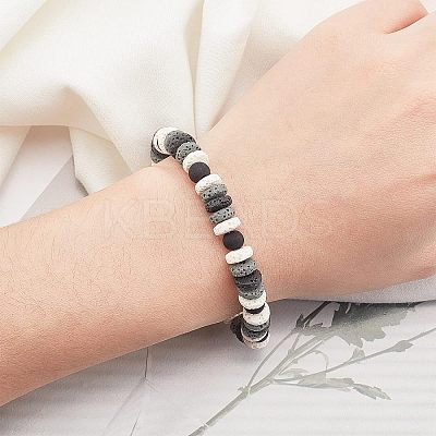 3 Strands 3 Colors Natural Lava Rock Beads Strands G-OC0002-83-1