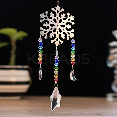 Crystals Chandelier Suncatchers Prisms Chakra Hanging Pendant AJEW-I040-07P-1