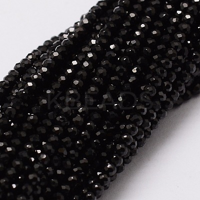 Natural Black Spinel Bead Strands G-M298-26-1