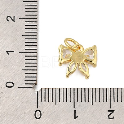 Rack Plating Brass Micro Pave Cubic Zirconia Charms KK-I716-22G-02-1