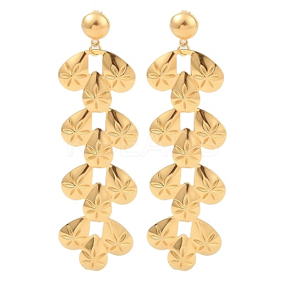 304 Stainless Steel Tassel Stud Earrings for Women EJEW-Z065-08G-1