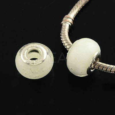 Rondelle Lampwork Large Hole European Beads LPDL-R003-03M-1