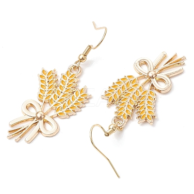 8 Pairs 8 Styles Maple Leaf Alloy Enamel Dangle Earrings EJEW-JE06137-1
