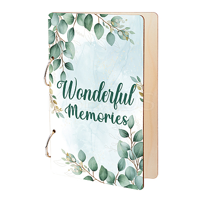 Wooden 2-Ring Loose Leaf Binder Postcard Phote Album Cover DIY-WH0547-039-1