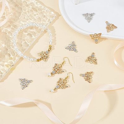 32Pcs 2 Colors Alloy Crystal Rhinestone Links/Connectors ALRI-FH0001-03-1