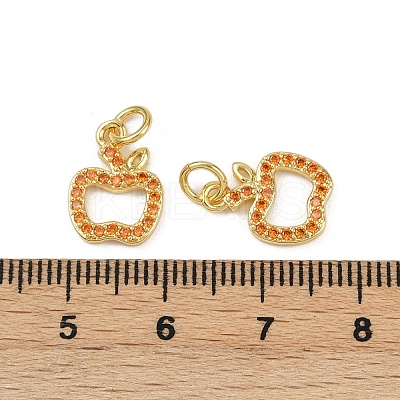 Brass Micro Pave Cubic Zirconia Charms KK-C093-29B-G-1
