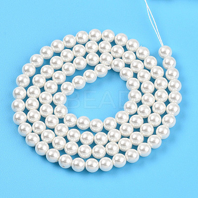 Baking Paint Pearlized Glass Pearl Bead Strands X-HY-N002-4mm-A11-1