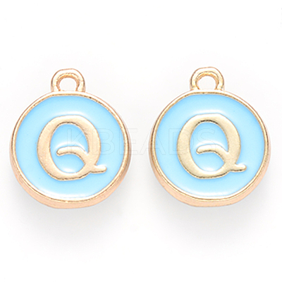 Golden Plated Alloy Enamel Charms X-ENAM-S118-04Q-1