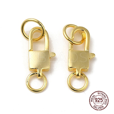 925 Sterling Silver Lobster Claw Clasps with Jump Rings STER-D006-24G-1