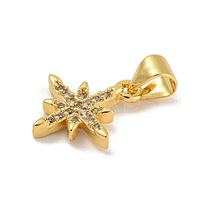 Rack Plating Brass Micro Pave Cubic Zirconia Charms KK-C074-62G-1