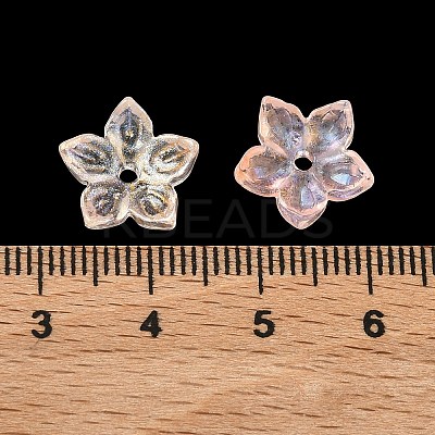 Two Tone Transparent Glass Bead Cap GLAA-H041-01E-1