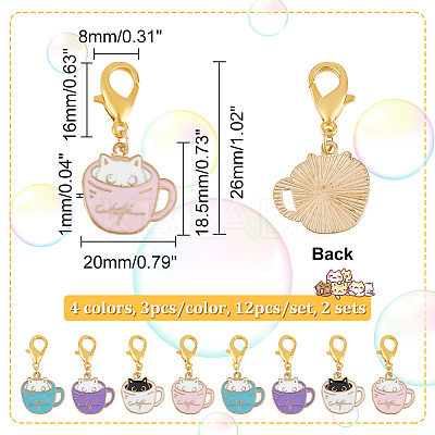 Alloy Enamel Pendant Locking Stitch Markers HJEW-AB00120-1