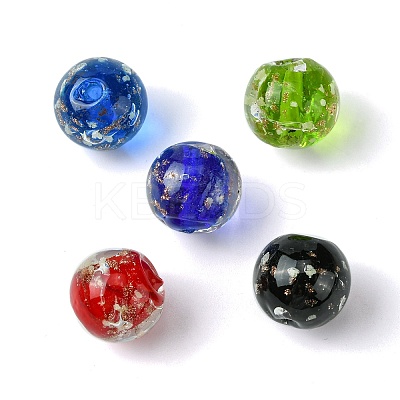 Luminous Handmade Gold Sand Lampwork Beads FOIL-B001-07-1
