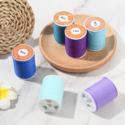 6 Rolls 6 Colors Round Waxed Polyester Cord YC-YW0001-07A-1