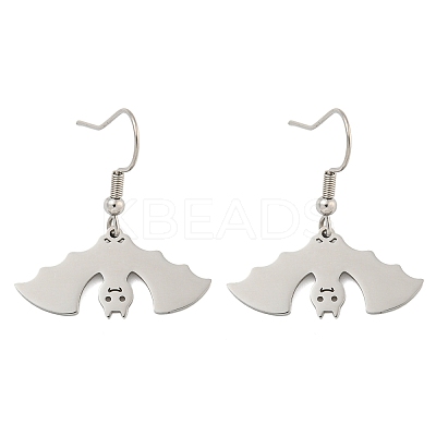 Non-Tarnish Halloween Theme 304 Stainless Steel Dangle Earrings for Women EJEW-F338-05P-1