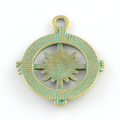 Compass Zinc Alloy Pendants PALLOY-R065-078-FF-1