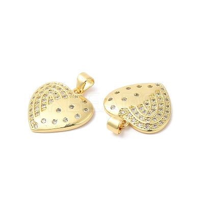 Brass Micro Pave Clear Cubic Zirconia Pendants ZIRC-L103-038G-1