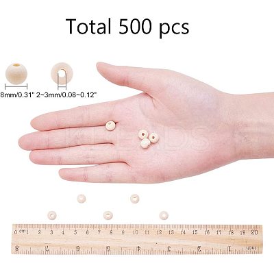 Round Unfinished Wood Beads WOOD-PH0008-14-1
