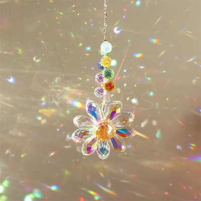 Glass Flower Hanging Ornaments PW-WG84321-01-1